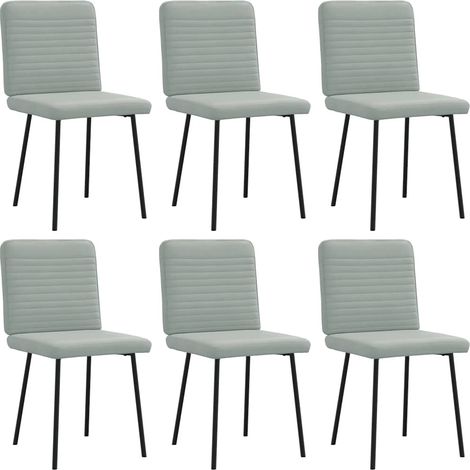 Sillas de comedor giratorias 6 uds terciopelo gris claro