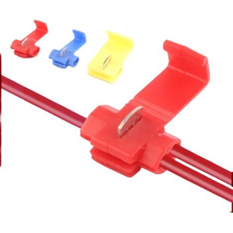 100Pcs Connecteur Dérivation Rapide de Haute Qualité, Scotch Verrouillage Connecteurs, Raccords Auto-Dénudants, Cosse Electrique Connecteur Rapide Kit –– 40Pcs Rouge, 40Pcs Bleu, 20Pcs Jaune (1/5)