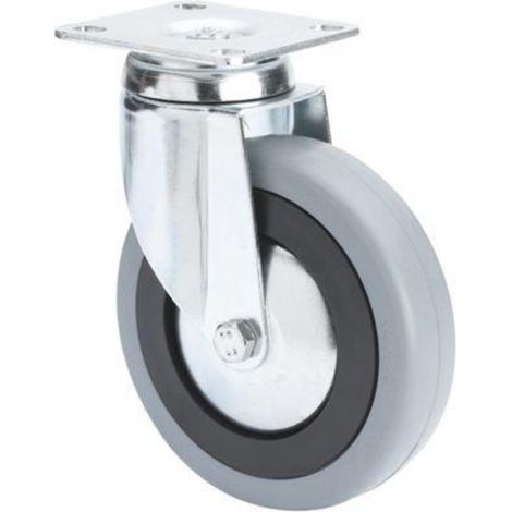 rueda giratora placa 10bha100cp-pgasb poliamix-goma gris eje bolas (1/2)