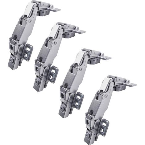 165 Degré Plein Recouvrante Charnieres 35mm avec Hydraulique Amortissement Soft Close Charnière pour Meuble Armoires de Porte de Placard Cuisine Complètement en Applique Lot de 4