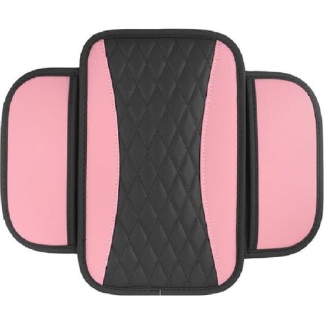 Gants d'accoudoir de voiture, gants d'accoudoir en cuir microfibre, avec 2 poches de rangement, accessoires intérieurs de voiture, adaptés à la plupart des modèles de voiture, rose. (1/5)