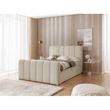 Boxspringbett Schlafzimmerbett DENIS 200x200cm Stoff Catch Me Sand (1/5)