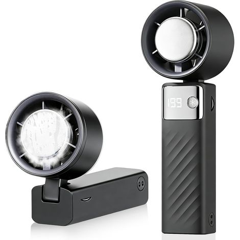 Leistungsstarker Mini-Ventilator (5000 mAh), USB-aufladbar mit Akkuanzeige, 199 Turbo-Geschwindigkeitsstufen, 16 Stunden Akkulaufzeit, leicht und leise – ideal für Reisen, Outdoor-Aktivitäten, Büro un (1/5)