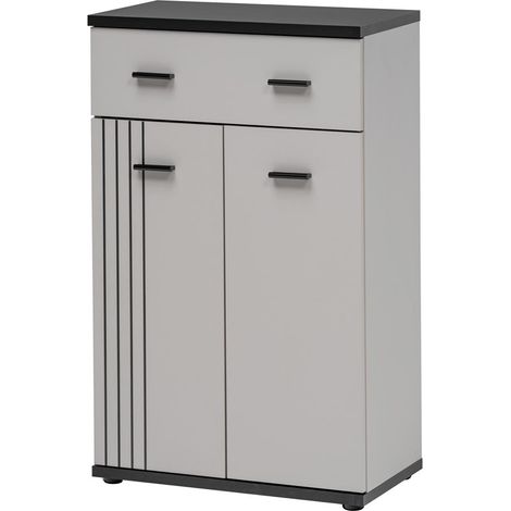 Meuble de Rangement "Hugo" 96cm Gris & Noir (1/5)