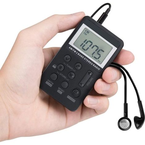 Tragbares AM/FM-Taschenradio, VR-Roboter, Mini-Digitalmusikplayer mit Akku, Kopfhörern und Bildschirmsperre – ideal zum Spazierengehen, Joggen, Fitness und Camping.