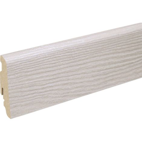 Neuhofer Fußleiste 240 cm 58 x 19 mm Pine whitewashed Sockelleisten (1/3)