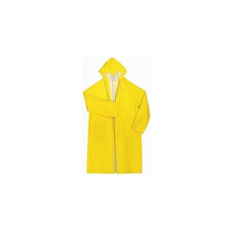Cappotto impermeabile anipioggia antivento da lavoro con cappuccio tg L giallo (1/2)