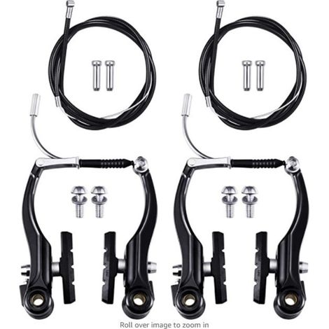 2 paires de freins de vélo, freins de rechange pour VTT et 2 câbles de frein de VTT, câble de dérailleur, embouts. (1/5)