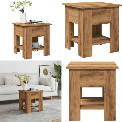 vidaXL Couchtisch Artisan-Eiche 40x40x42 cm Holzwerkstoff (1/5)