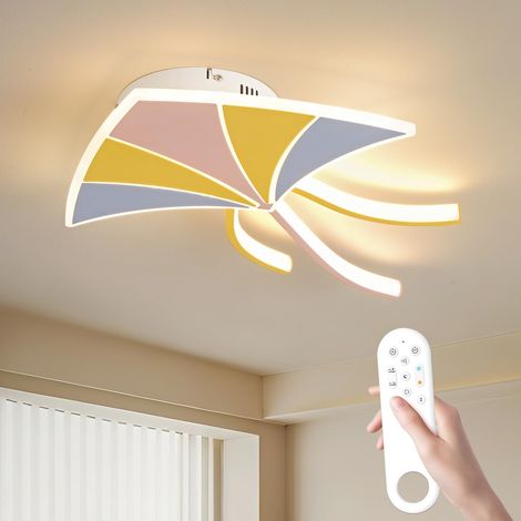 Plafonnier LED 26W 2600lm 53cm cerf-volant avec télécommande dimmable moderne enfant veilleuse mémoire minuteur pour salon chambre (1/5)
