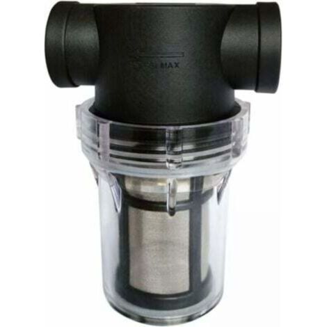 Préfiltre Pompe Garden Filtre à tuyaux de 4 pouces avec filtre en acier inoxydable de 80 mesh (1/4)