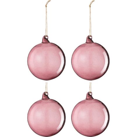 Lot de 4 Boules de Noël "Lindsay" 10cm Rose