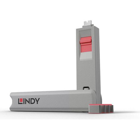 Lindy 40425 clip de seguridad rosa USB tipo-C (1/4)