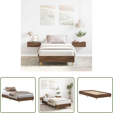 vidaXL Lit chêne marron -  Cadre de lit sans matelas chêne marron 100x200 cm (1/5)