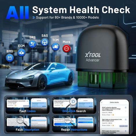 XTooL Advancer AD20PRO OBD2 Scanner Bluetooth Outil de diagnostic de voiture complet du système Scanner OBD2 Réinitialisation d'huil