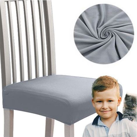 Housse De Siege - Elastique - Pour Chaise Assise Detachable - Largeur 36 A 47 Cm - Gris Clair - 1 Piece (1/5)