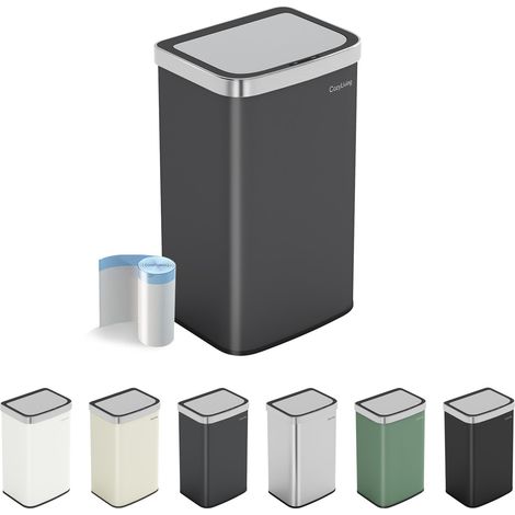 Motion Sensor Kitchen Bin with Soft Close Lid 60L DARK GREY