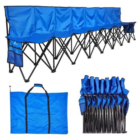 Banc pliant portable à 8 places banc de camping pliable avec (1/5)