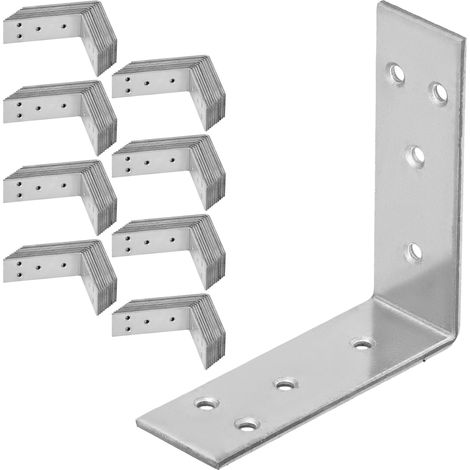 Conector angular para carpintería KOTARBAU® de acero inoxidable galvanizado de 60 x 60 x 20 mm, juego de 100 piezas.