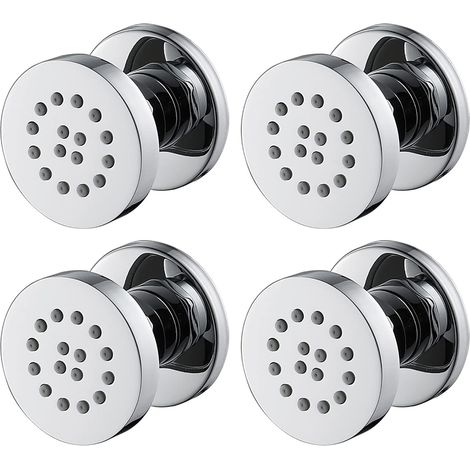 Getti corporei regolabili in ottone cromato, ugello rotondo, getti doccia massaggianti da parete, accessori per il bagno, 50 x 50 mm, confezione da 4