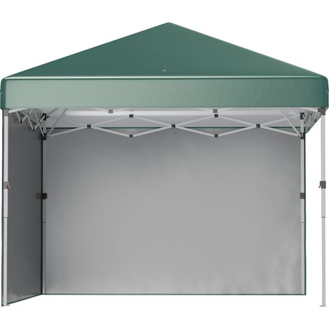 Tente pliante pop-up 3x3m avec 2 parois latérales anti-UV, hauteur réglable, sacs de lestage et sac de transport (verte) (1/5)