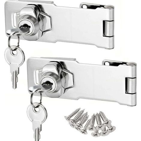 Verrous à crochet, verrous de tiroir, verrous d'armoire, verrous de casier, verrous à loquet, verrous de boîte aux lettres et loquets de cadenas (3 pouces) avec différentes clés. (1/4)