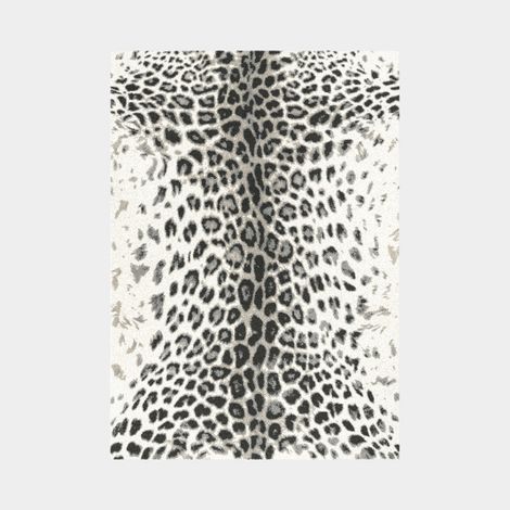 Tapis de salon Léopard urbain - Noir, gris & crème - 80 x 150 cm