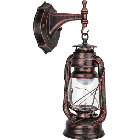 Applique murale style rétro 111-240V en fer antique, finition bronze rouge, idéale pour café, bar ou couloir. (1/5)