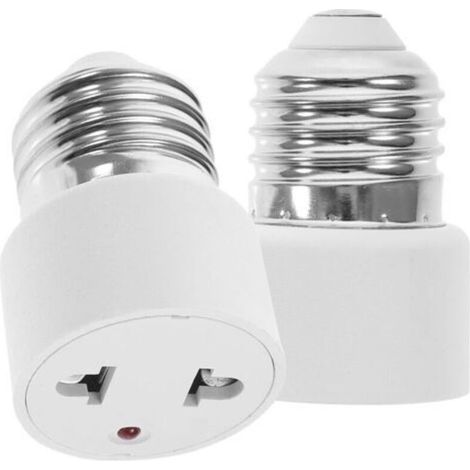 2 Pièces Adaptateur De Prise De D'ampoule E27 Convertisseur De Douille De Lumière Convertisseur D'ampoule De Douille À Visser Pour Porche Caméra Patio Garage(2 Broches (1/5)