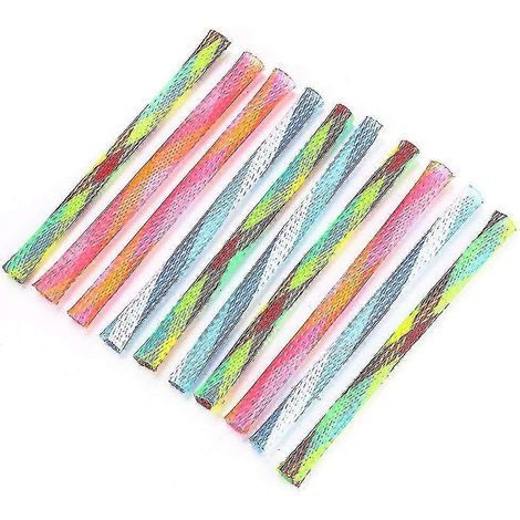 Lot de 10 jouets sauteurs pour chat multicolores en forme de ressort, pliables et flexibles. Bonne élasticité. Jouet en forme de tube à ressort pour animaux de compagnie. (1/4)