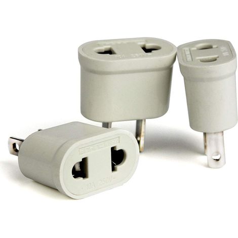 3 PCS Adaptateur FR vers US Convertisseur Prise Europeénne vers Fiche Américaine pour Brancher Appareils Français France Europe aux USA pour Aller aux Japon Canada Thaïlande/Blanc (1/5)