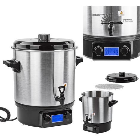Edelstahl Einkochtopf DEA2000DX Einkochautomat Einkocher 27L 2000W 30-100Grad (1/5)