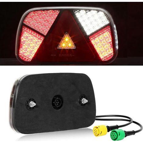 Feux de Remorques LED 12/24v,Feu Arriere led pour Remorque 7Function Antibrouillard Recul Éclairage, Feux Gabarit Remorqueavec 2x6broches Connexion à Baïonnette 30cm,Éclairage Remorque E-Mark (1/5)