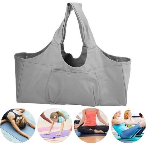 (Graue) Yogatasche – Extra groß – Großes Fassungsvermögen – Leicht – Praktisch (1/4)