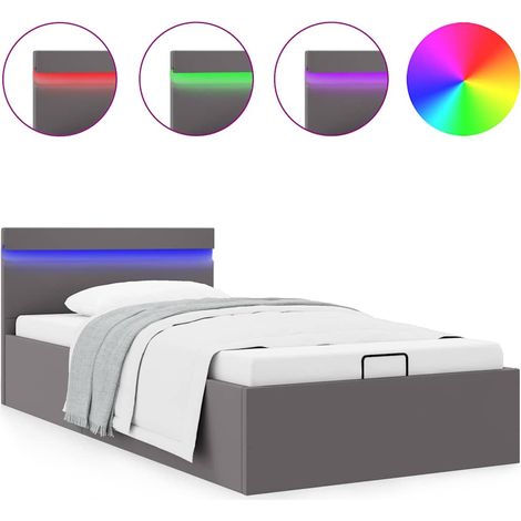 Maison Exclusive - Giroletto Contenitore Idraulico LED Grigio Similpelle 100x200cm