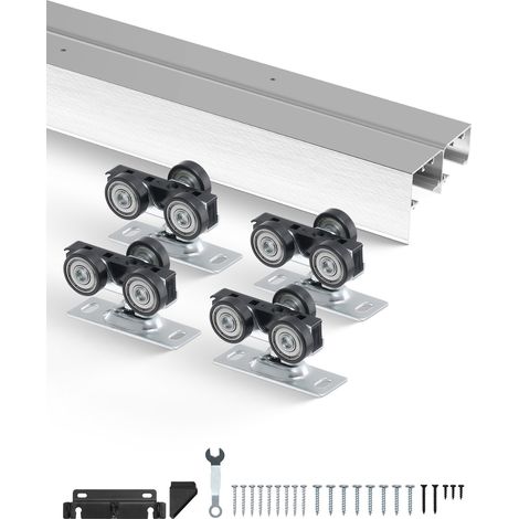 Vevor – Kit quincaillerie porte coulissante 1524 mm – Aluminium durable – Supporte 150 lb – Installation facile – Pour épaisseur 35-45 mm