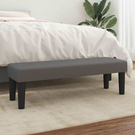 vidaXL Banc Gris 100x30x30 cm Similicuir (1/5)