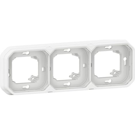 Marco empotrar con soporte 3 elementos Plexo Legrand 069698L Blanco (1/5)