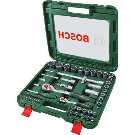 Bosch Hand Tools 1/4""+ 1/2"" Ratchet Set 60-Piece 1600A039J8
