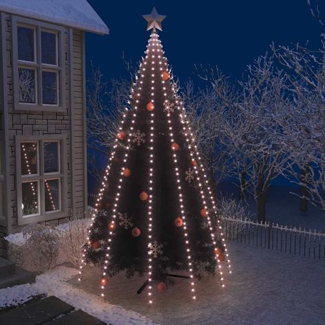 Luces LED azules para árbol de Navidad de exterior (500 LED) (1/5)