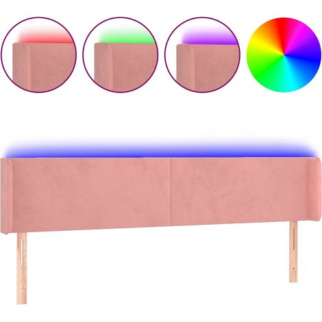 Maison Exclusive - Cabecero con LED de terciopelo rosa 163x16x78/ (1/5)