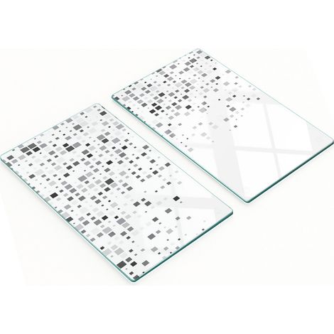 Tableros de vidrio duraderos y elegantes con un patr贸n abstracto cuadrado de 2x30x52 cm.