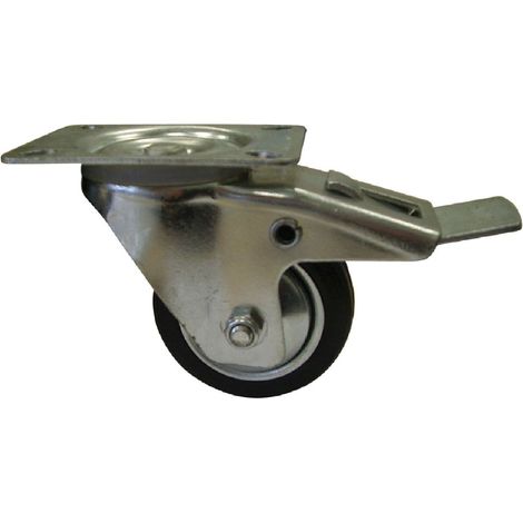 HSI Lenkrolle mit, Feststeller, Eisen, verzinkt, 125mm, 1 STK