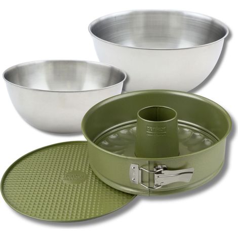 Set pâtisserie avec moule à manqué et à savarin 26 cm, 2 bols à mixer et spatule Zenker (1/5)