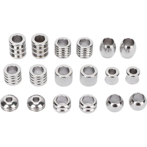 18 pièces perles à cheveux vikings en acier inoxydable haute dureté, taille idéale, design simple, pour dreadlocks (1/5)