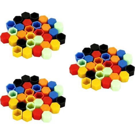 60Pièces Capuchons Écrous Roues Silicone Noir Protège Boulons Auto