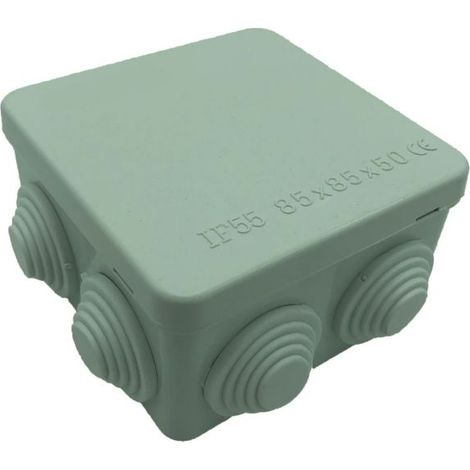 Boite de dérivation 85x85x50mm, 8 entrées souples, étanche IP55