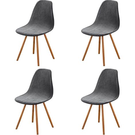Set di 4 coprisedie elasticizzati grigi scandinavi per sedie da pranzo, coprisedie universali in velluto senza braccioli per soggiorno, cucina, arredamento per la casa