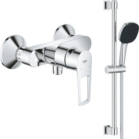 Pack mitigeur douche mécanique GROHE StartLoop + Ensemble de douche 2 jets avec barre Chromé