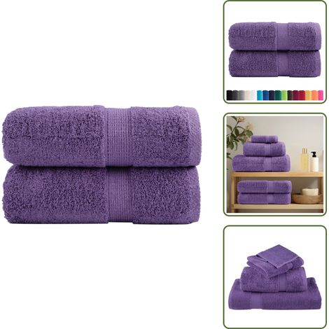 Handtuch - vidaXL Premium-Gästetücher SOLUND 2 Stk. Lila 30x50 cm 600 g/m² - Trainingstuch (1/5)